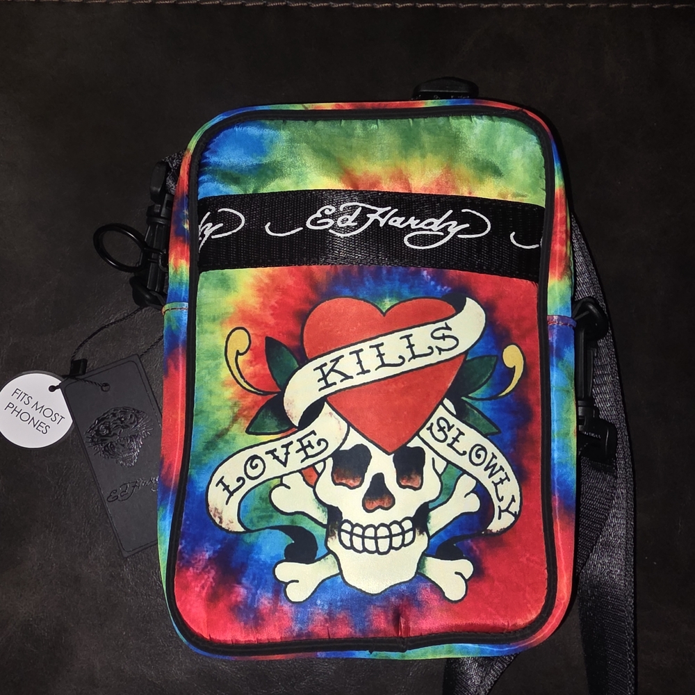 Ed Hardy Multicolor Tie-Dye Crossbody Bag